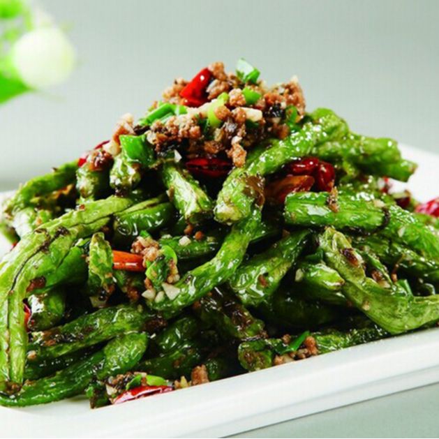 干煸四季豆 Dry Fried Fine Beans With Or Without Minced Pork  ⭐🌶️