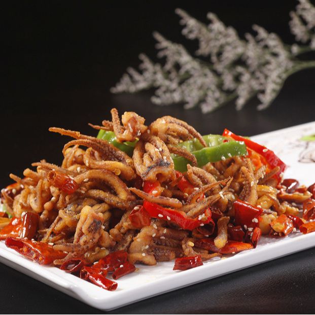 干煸鱿鱼须 Dry Stir Squid Tentacles With Chili  ⭐🌶️🌶️