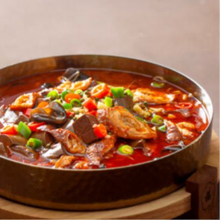 Blood Tofu With Pork Intestines 鸭血肥肠