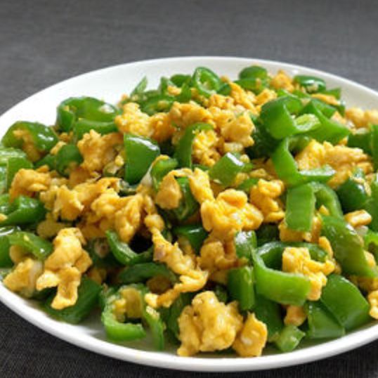 Stir Fried Egg With Green Chilli (V)  尖椒炒蛋