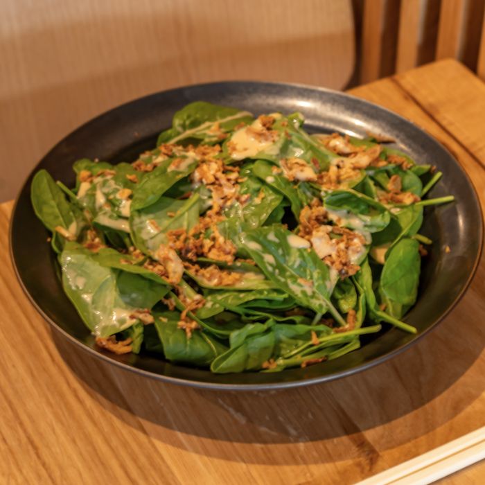 Spinach & Crispy Onion Salad