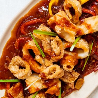 Sweet And Sour Seafood (With Squid)