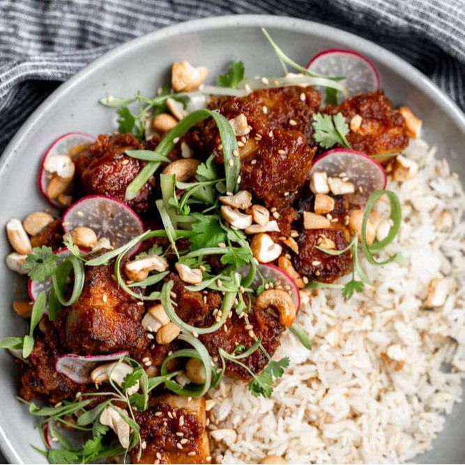 Crispy pork with rice