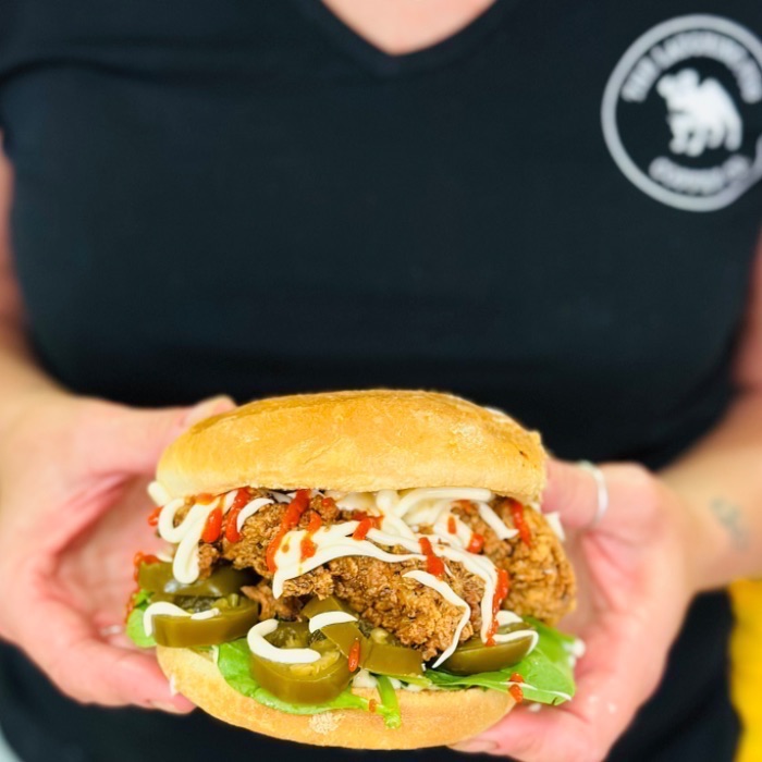 The Fiery Flame Stack Crispy Chicken Burger 