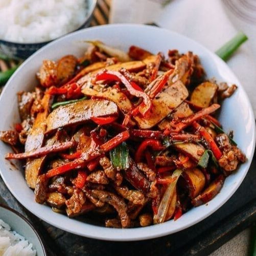 BBQ Pork Bean Curd Vegetables